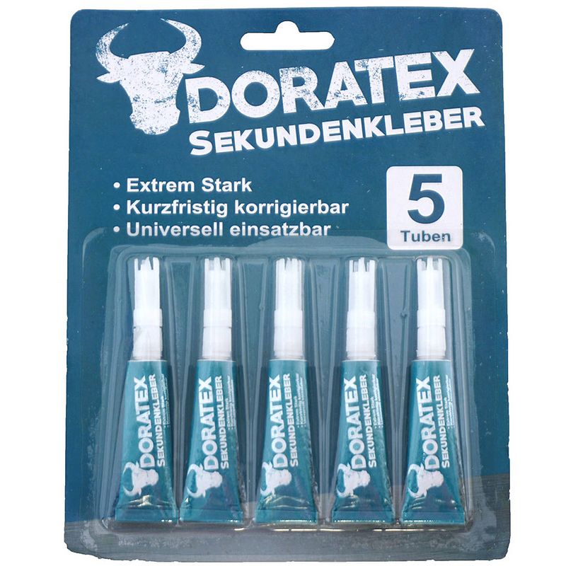 Foto van Doratex secondelijm - 5x - 2 gram - hobby superlijm - secondelijm