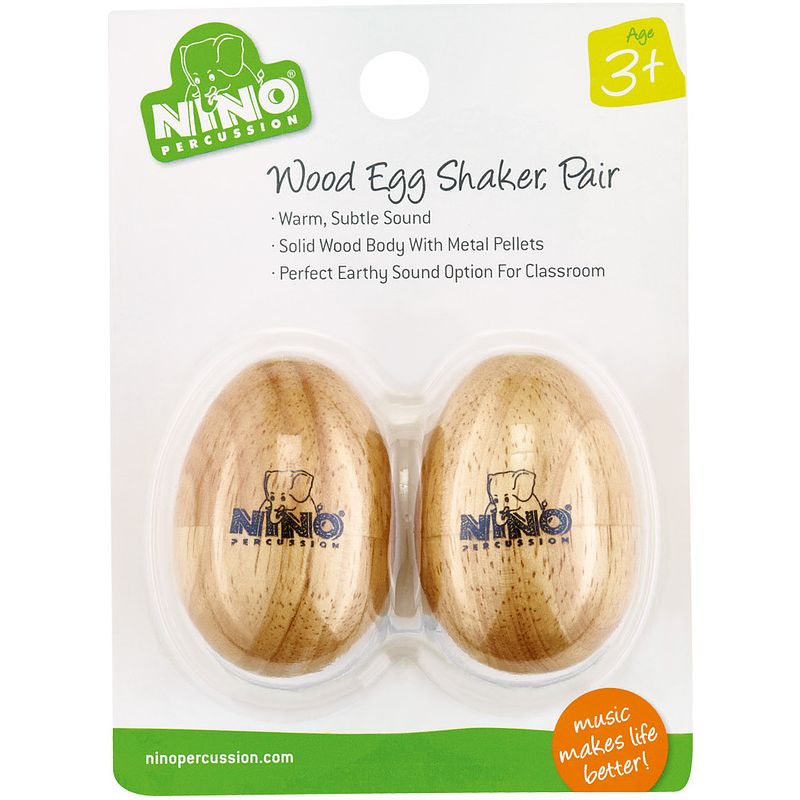 Foto van Nino percussion nino562-2 houten egg shakers klein (1 paar)