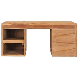 Foto van The living store koloniale houten salontafel - 90 x 50 x 40 cm - massief teakhout