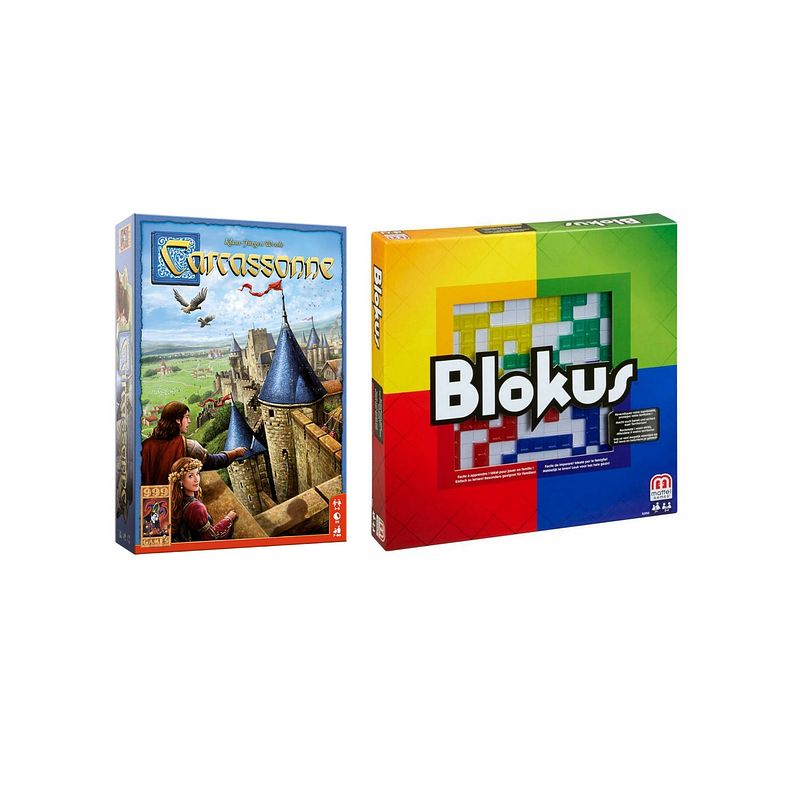 Foto van Spellenbundel - bordspel - 2 stuks - carcassonne & blokus