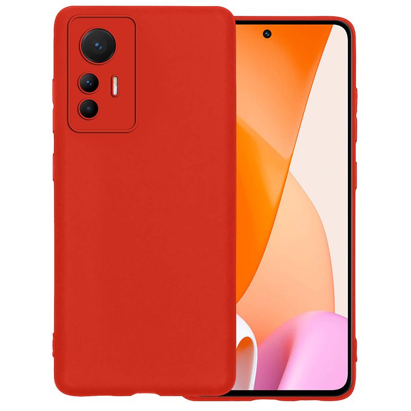 Foto van Basey xiaomi 12 lite hoesje siliconen back cover case - xiaomi 12 lite hoes silicone case hoesje - rood