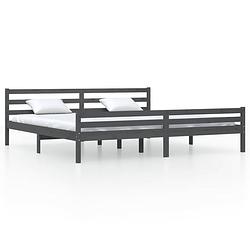 Foto van The living store houten bedframe - bedframe - 205.5 x 185.5 x 69.5 cm - hoogwaardig massief grenenhout