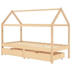 Foto van Infiori kinderbedframe met lades massief grenenhout 90x200 cm