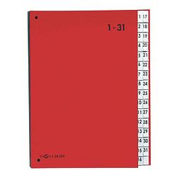 Foto van Bureaumap hardboard a-z indeling: 32 vakken rood