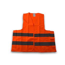 Foto van Veiligheidsvest reflectievest polyester oranje maat - xl fluorescerend vest werkvest one size fits all