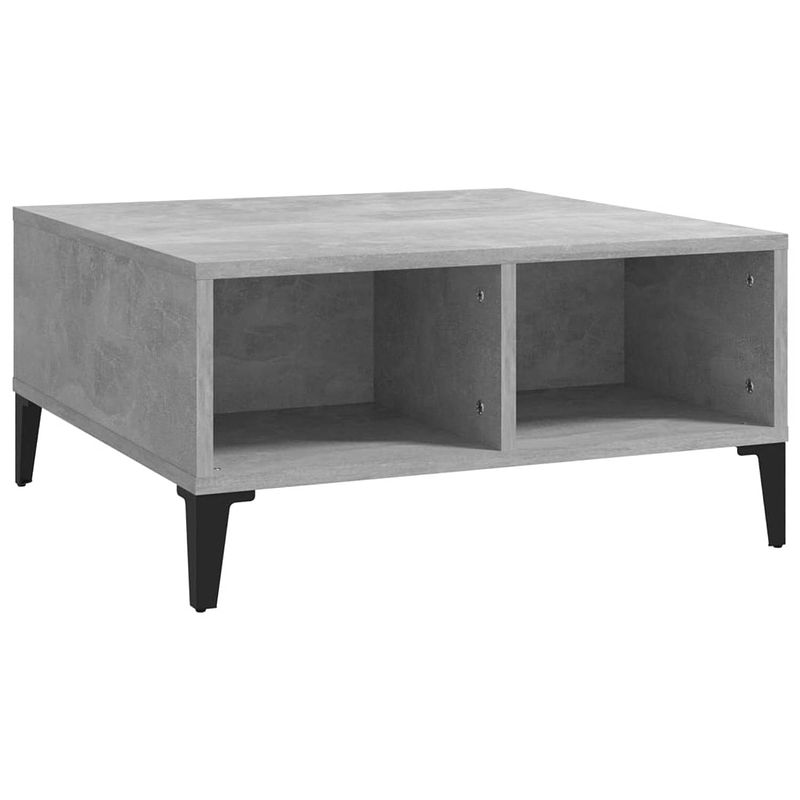 Foto van The living store middentafel spaanplaat - 60 x 60 x 30 cm - betongrijs