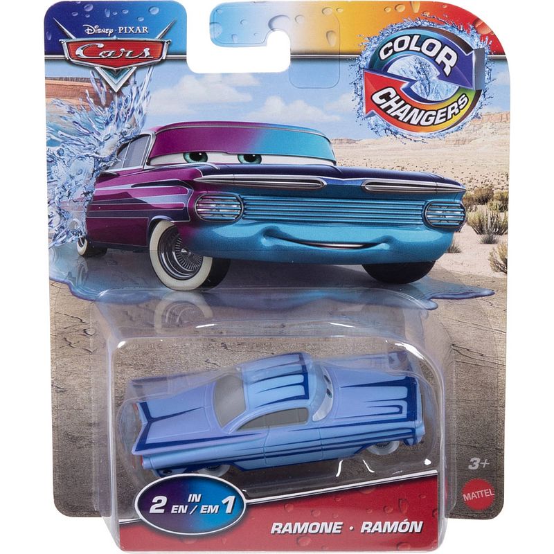 Foto van Disney voertuig cars color changers junior 1:55 blauw/paars