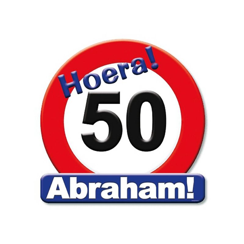 Foto van Huldeschild stopbord abraham 50 jaar versiering - feestdecoratieborden