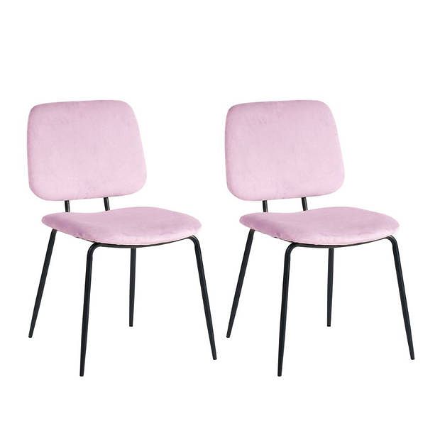 Foto van Set van 2 eetkamerstoelen jerry velvet roze