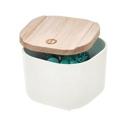 Foto van Idesign - opbergbox met deksel, xs, 9 x 9 x 6 cm, gerecycled kunststof/hout, beige - idesign eco storage