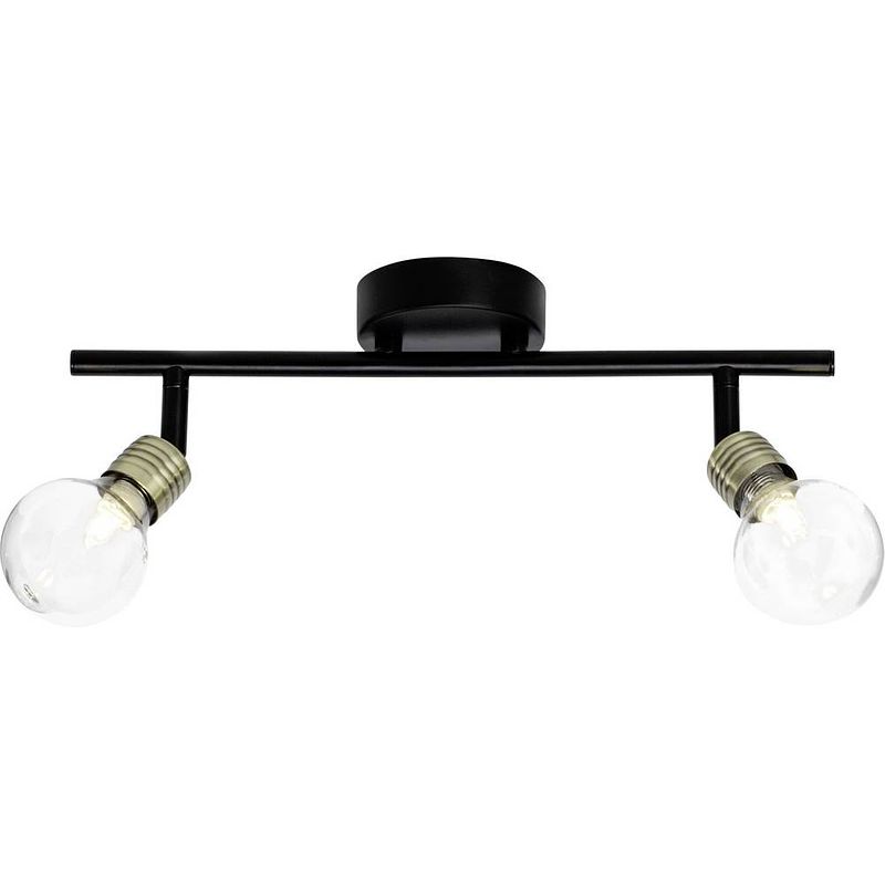 Foto van Brilliant bulb 21213/76 plafondspot halogeen g9 66 w antiek-messing, zwart