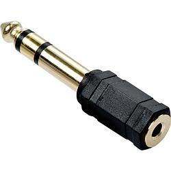 Foto van Lindy 35620 lindy jackplug audio adapter [1x jackplug male 6,3 mm - 1x jackplug female 3,5 mm] zwart