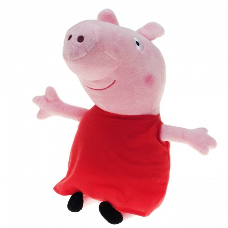 Foto van Pluche peppa pig/big knuffel met rode outfit 28 cm speelgoed - knuffeldier