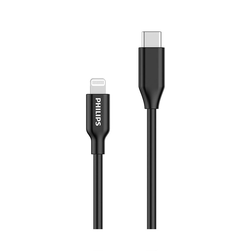 Foto van Philips dlc3106l/03 oplaadkabel - usb-c naar lightning-kabel - apple - iphone - ipad - 2 meter - zwart