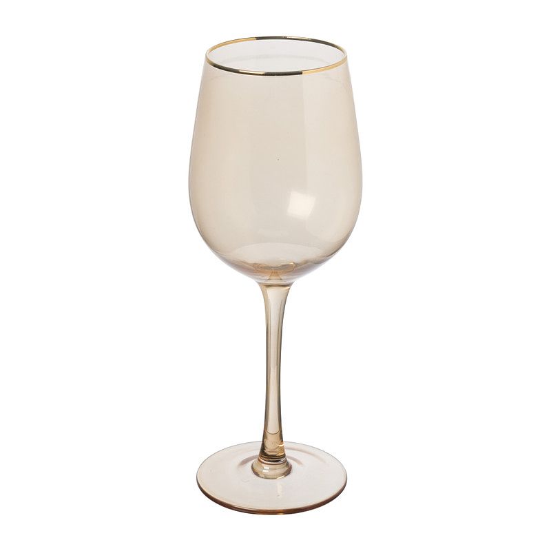 Foto van Wijnglas gouden rand - oker - 380 ml