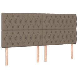 Foto van The living store klassiek hoofdbord - taupe - 200 x 7 x 118/128 cm - verstelbaar - stof