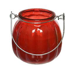 Foto van Citronella kaars - glas - rood - anti muggen - 15 branduren - d8 x h8 cm - geurkaarsen