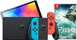 Foto van Nintendo switch oled rood/blauw + zelda: tears of the kingdom
