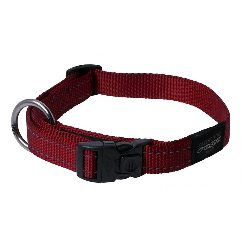 Foto van Rogz for dogz hondenhalsband fanbelt 34-56 cm nylon rood