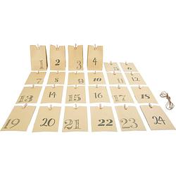 Foto van Small foot adventskalender papieren zakken 10 x 7 x 16 cm beige