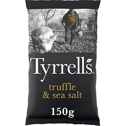 Foto van Tyrrells chips black truffle & sea salt 8 x 150g bij jumbo