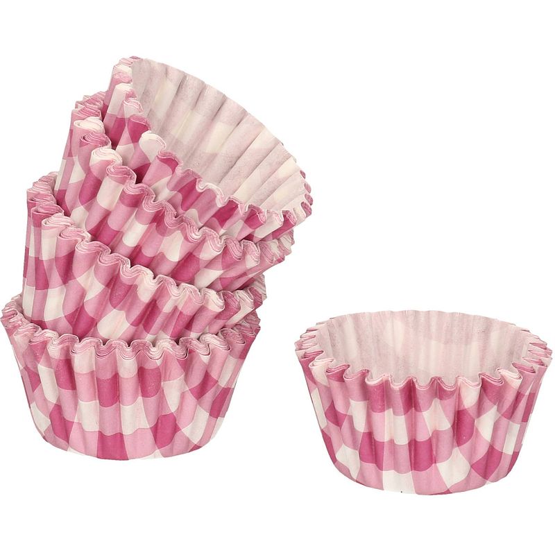 Foto van 180x mini muffin en cupcake vormpjes paars papier 4 x 4 x 2 cm - muffinvormen / cupcakevormen