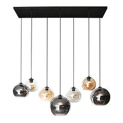 Foto van Hoyz - hanglamp 4+3 multi globe xl - 7 lichtpunten - artic zwart