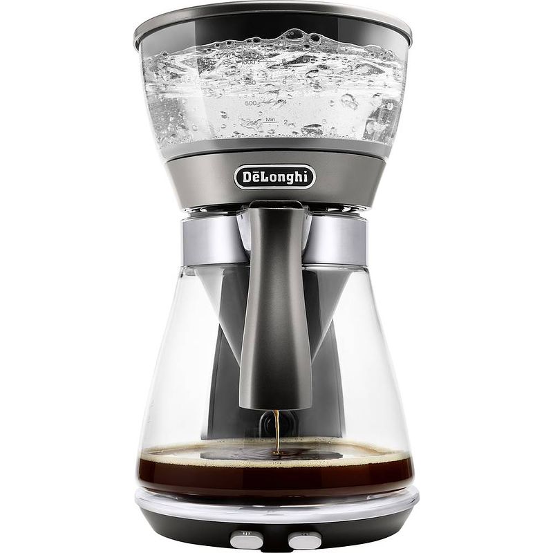 Foto van Delonghi icm17210 clessidra koffiezetapparaat glas, zilver-grijs capaciteit koppen: 10