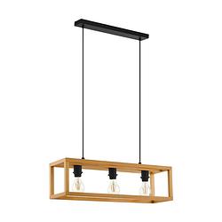 Foto van Eglo blackcrown 1 hanglamp - e27 - 70 cm - zwart/bruin