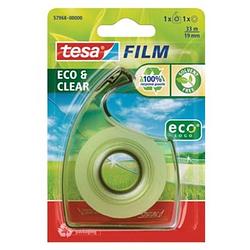 Foto van Tesafilm eco & clear ecologo, ft 19 mm x 33 m, blister met 1 dispenser met 1 rolletje