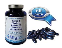 Foto van Migron omega3 vitamine ab12 foliumzuur capsules