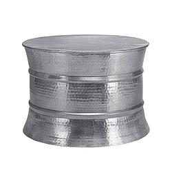 Foto van Womo-design salontafel, ø 62x33 cm, zilver, gemaakt van gehamerd aluminium legering