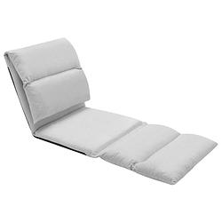 Foto van The living store vloerstoel loungebed - microvezel - 216 x 56 x 9 cm - lichtgrijs