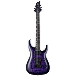 Foto van Esp ltd deluxe h-1000 qm evertune see thru purple sunburst elektrische gitaar met fishman fluence modern elementen