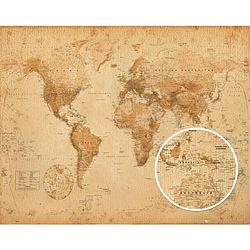 Foto van Gbeye worl map antique style poster 50x40cm