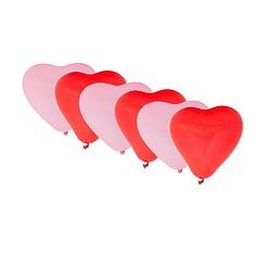 Foto van Ballonnen hartvorm - rood/roze - 6 stuks