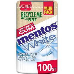 Foto van Mentos gum white sweet mint value pack 100 stuks 150g bij jumbo