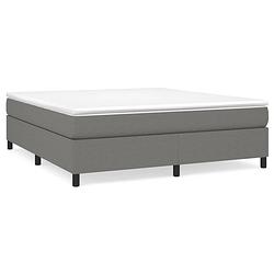 Foto van The living store boxspringbed - donkergrijs - 203x160x35 cm - pocketvering matras - middelharde ondersteuning -