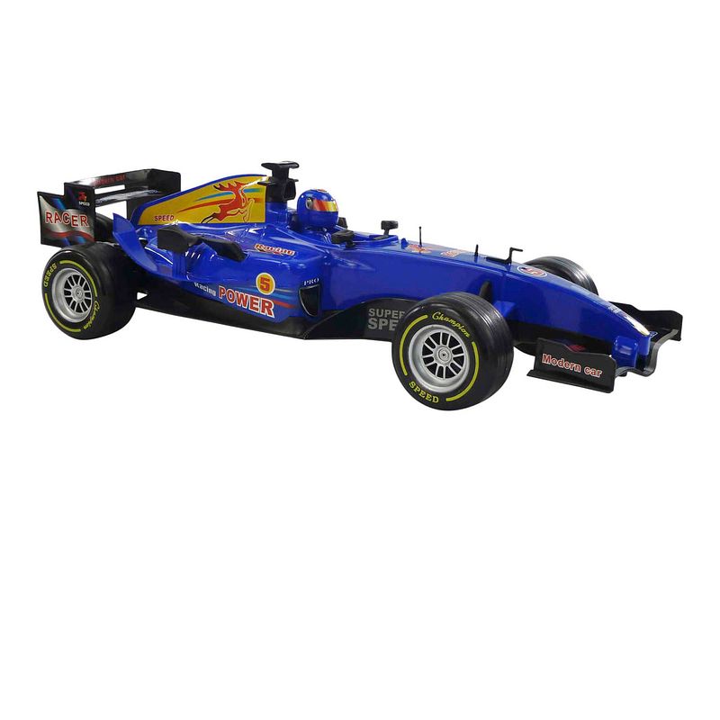 Foto van Massamarkt formule 1 raceauto pullback blauw 48cm