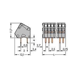 Foto van Wago 233-110 veerkrachtklemblok 0.50 mm² aantal polen 10 grijs 180 stuk(s)