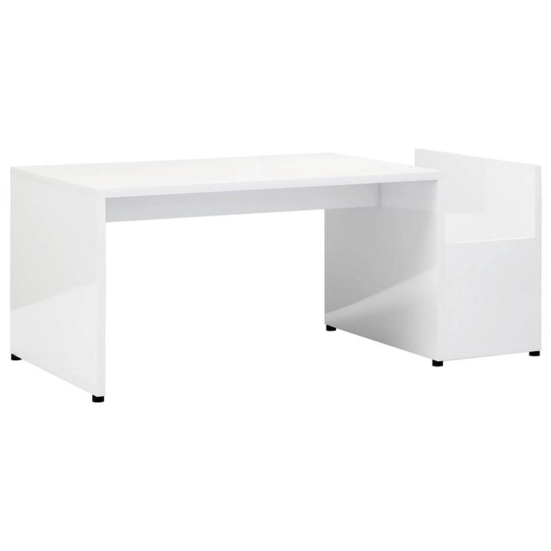 Foto van Vidaxl salontafel 90x45x35 cm spaanplaat hoogglans wit