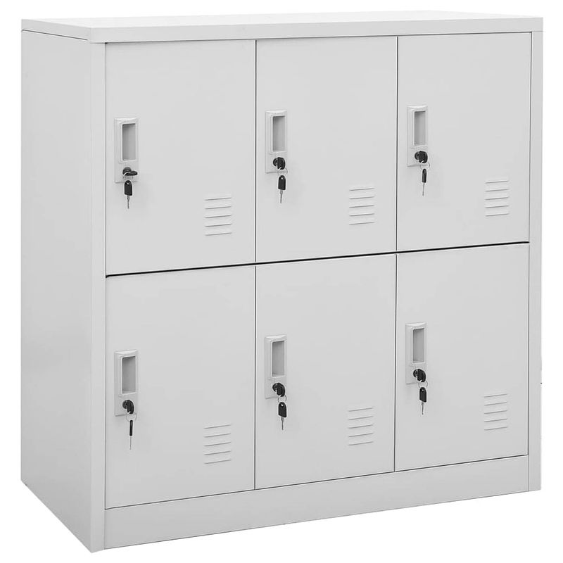 Foto van The living store lockerkast - staal - 90 x 45 x 92.5 cm - lichtgrijs