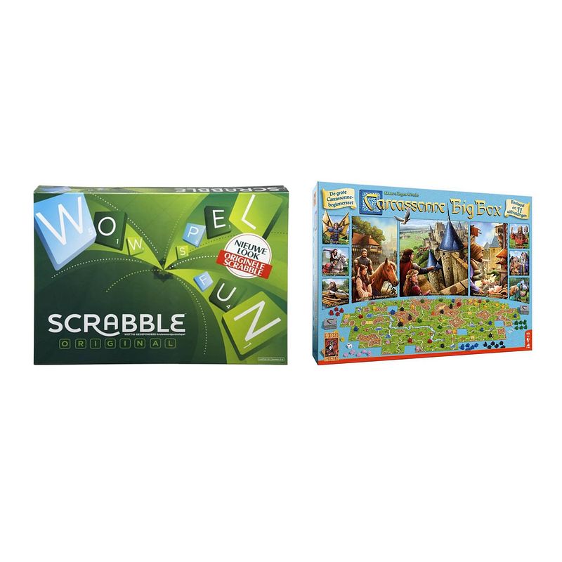 Foto van Spellenbundel - bordspel - 2 stuks - scrabble original & carcassonne big box 3