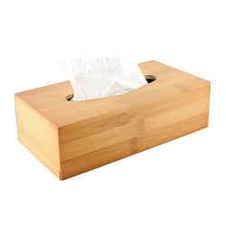 Foto van Tissuedoos/tissuebox - bamboe hout 25 x 13 cm - tissuehouders