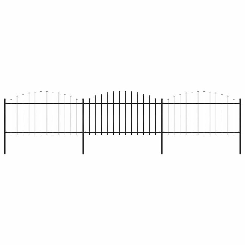 Foto van Vidaxl tuinhek met speren bovenkant (1,25-1,5)x5,1 m staal zwart