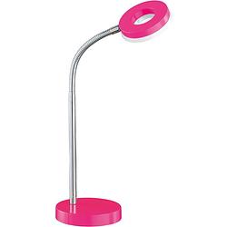 Foto van Led bureaulamp - tafelverlichting - trion renny - 4w - warm wit 3000k - rond - mat paars - aluminium