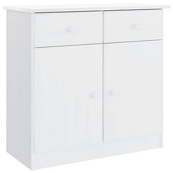 Foto van Vidaxl dressoir alta 77x35x73 cm massief grenenhout wit