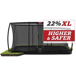 Foto van Berg trampoline ultim elite flatground - 500 x 300 cm - + safety net deluxe xl - black edition - met airflow