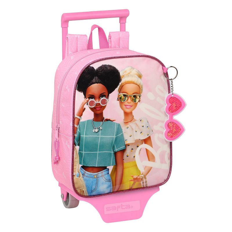 Foto van Schoolrugzak met wielen barbie girl roze (22 x 27 x 10 cm)