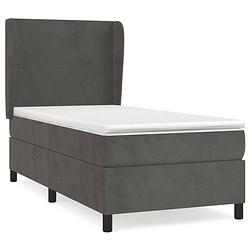 Foto van The living store boxspringbed - comfort - bed - 203x83x118/128 cm - donkergrijs